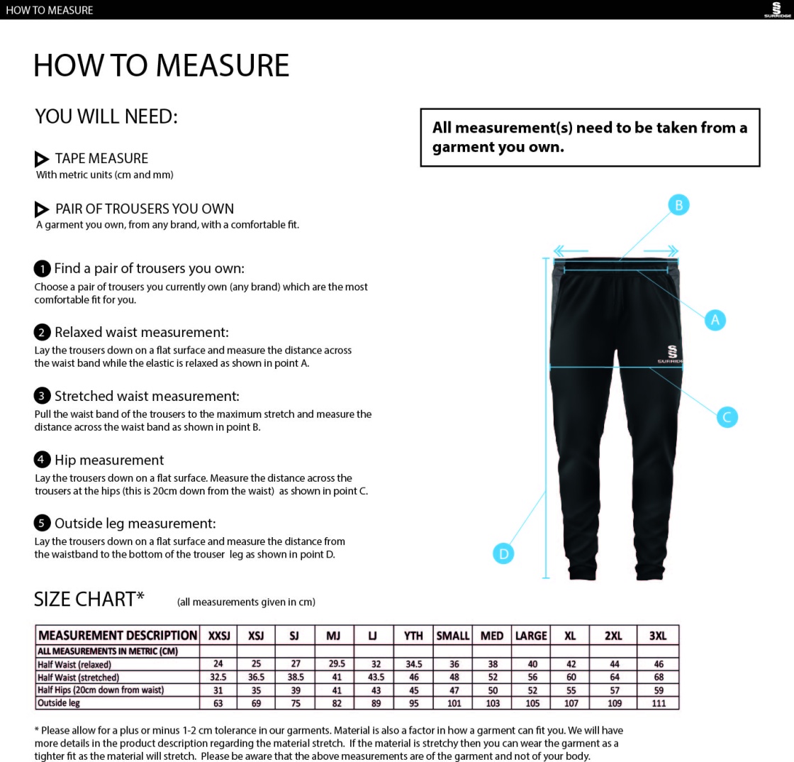 Excel Activity Group Dual Skinny Pant - Navy/Royal - Size Guide