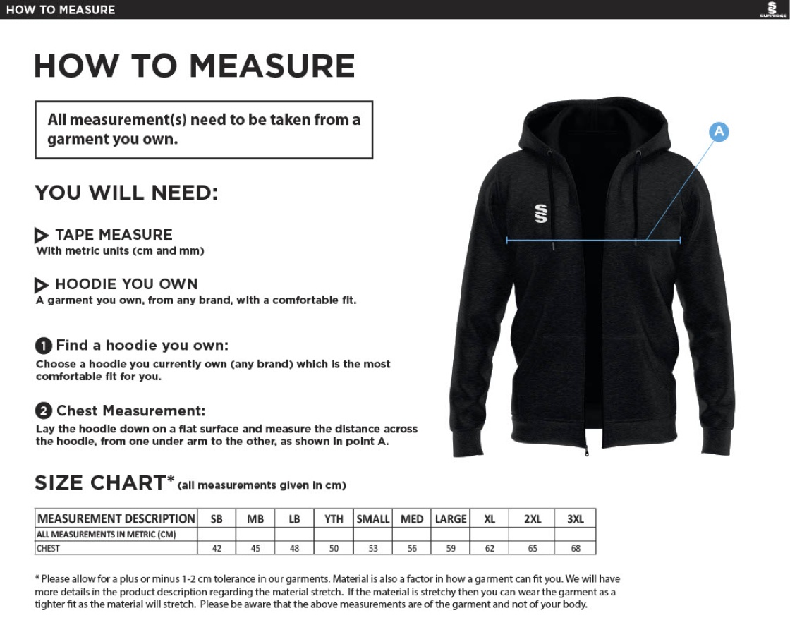 Excel Activity Group Dual Hoody Navy - Size Guide
