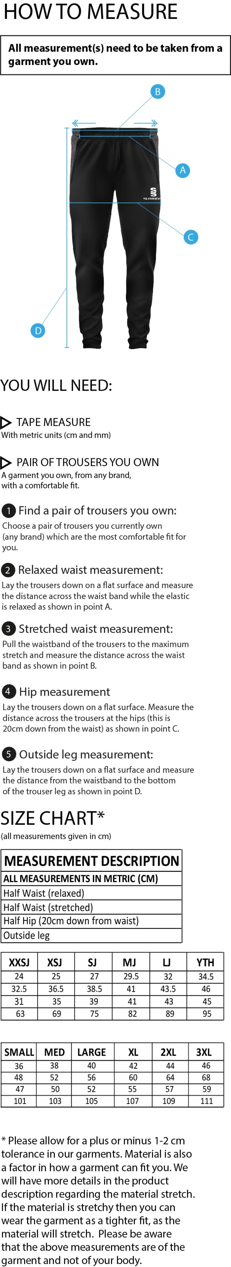 Excel Activity Group Dual Skinny Pant - Black/Black - Size Guide