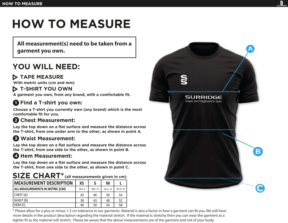 EXCEL ACTIVITY GROUP Women's Polo Shirt: Royal - Size Guide